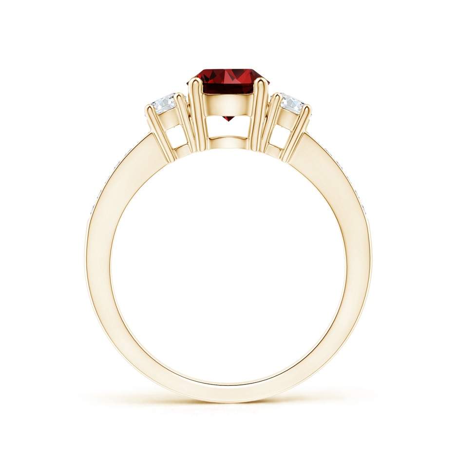 6mm Labgrown Lab-Grown Classic Three Stone Ruby and Diamond Ring in Yellow Gold side 199