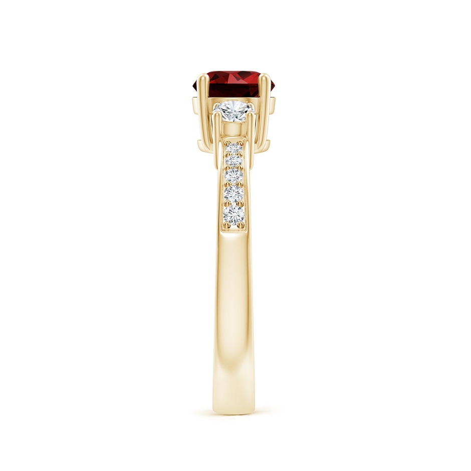 6mm Labgrown Lab-Grown Classic Three Stone Ruby and Diamond Ring in Yellow Gold side 299