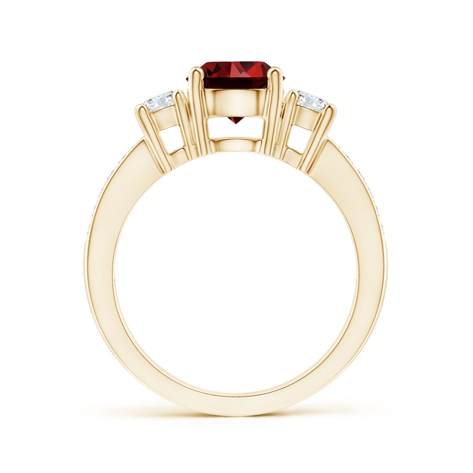7mm Labgrown Lab-Grown Classic Three Stone Ruby and Diamond Ring in Yellow Gold side 199