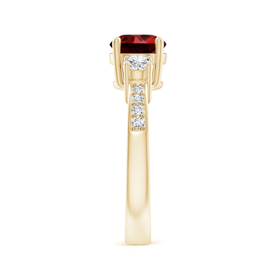 7mm Labgrown Lab-Grown Classic Three Stone Ruby and Diamond Ring in Yellow Gold side 299
