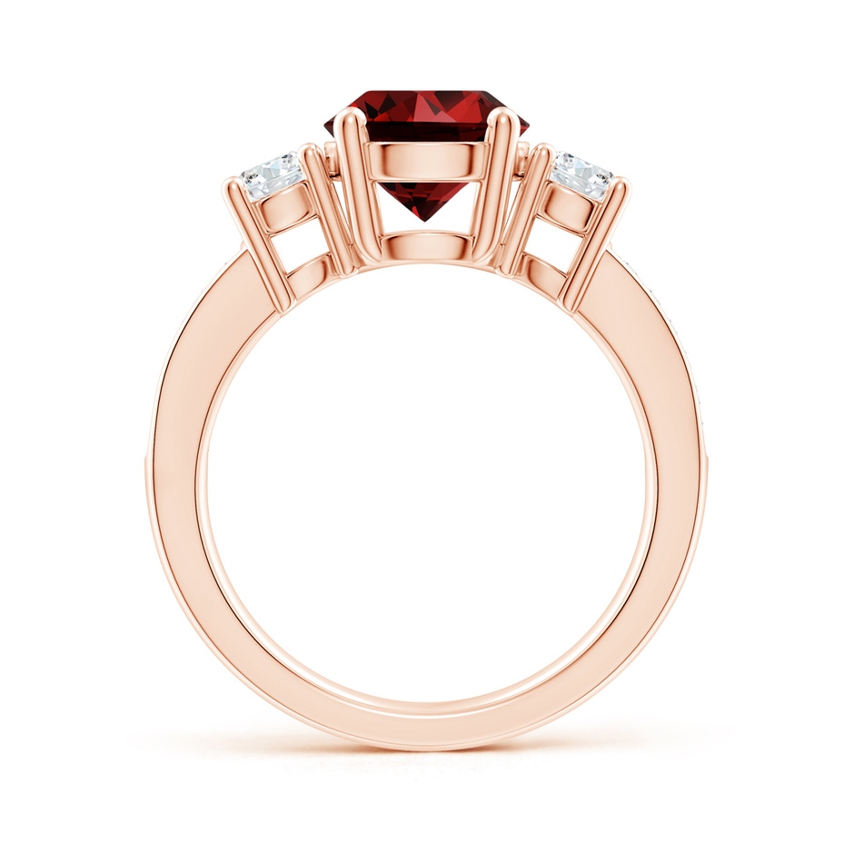 8mm Labgrown Lab-Grown Classic Three Stone Ruby and Diamond Ring in Rose Gold side 199
