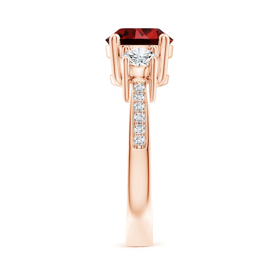 8mm Labgrown Lab-Grown Classic Three Stone Ruby and Diamond Ring in Rose Gold side 299