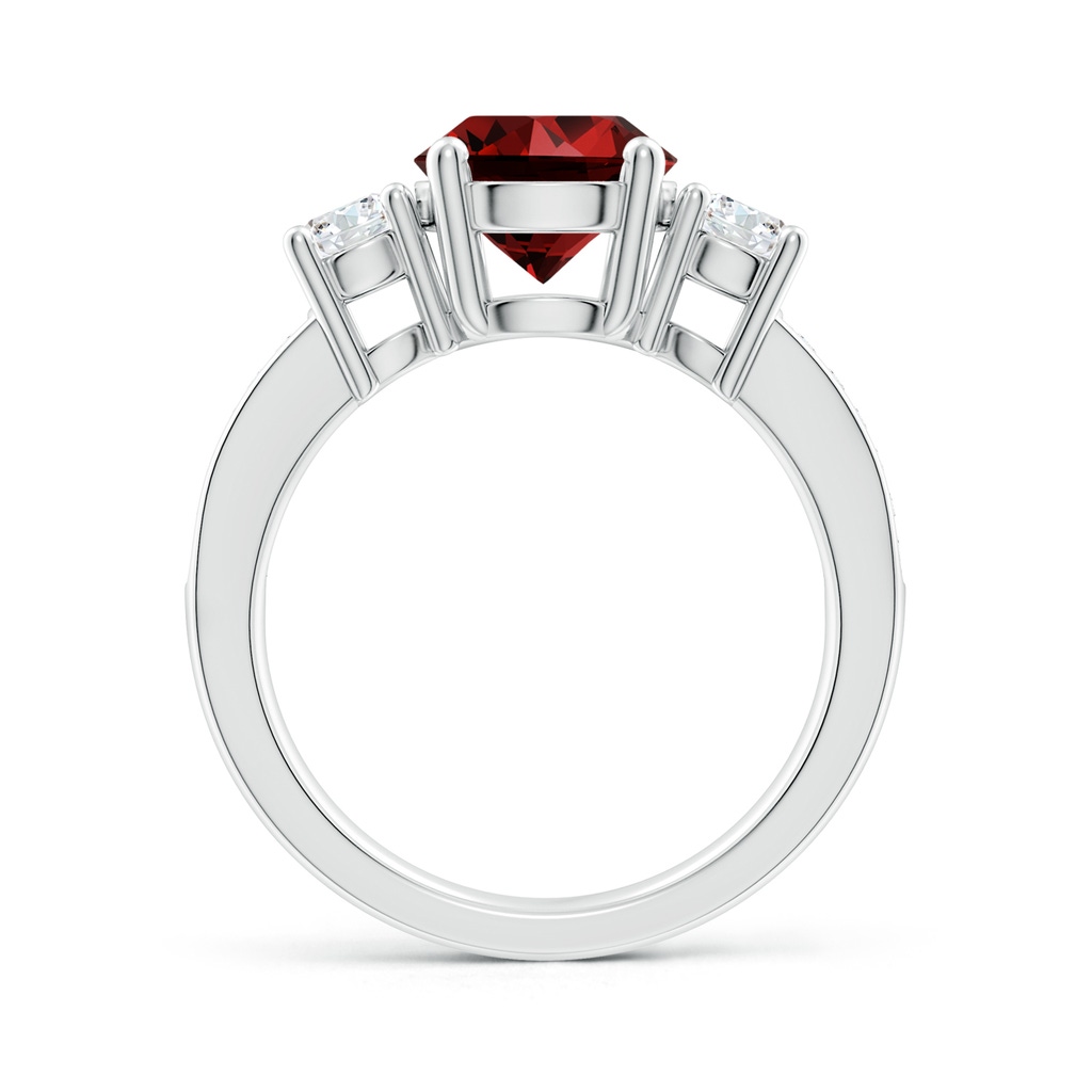8mm Labgrown Lab-Grown Classic Three Stone Ruby and Diamond Ring in White Gold Side 199