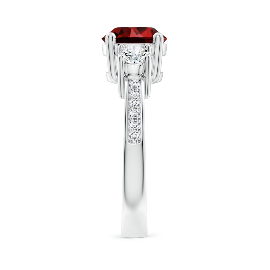 8mm Labgrown Lab-Grown Classic Three Stone Ruby and Diamond Ring in White Gold side 299