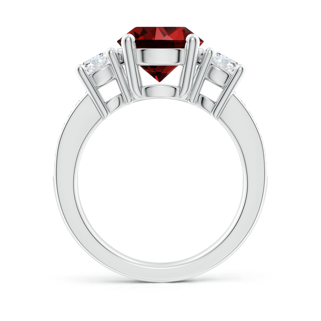 9mm Labgrown Lab-Grown Classic Three Stone Ruby and Diamond Ring in P950 Platinum Side 199