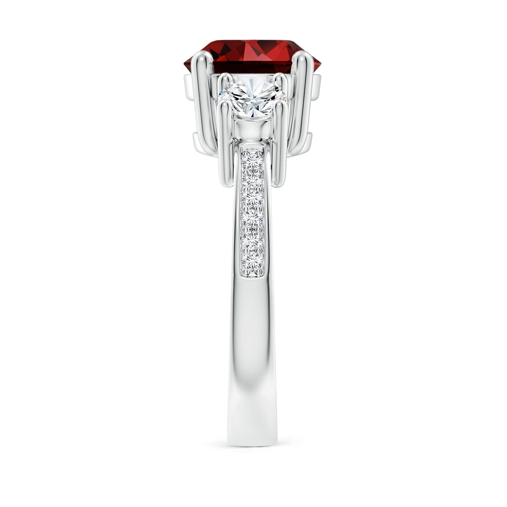 9mm Labgrown Lab-Grown Classic Three Stone Ruby and Diamond Ring in P950 Platinum Side 299