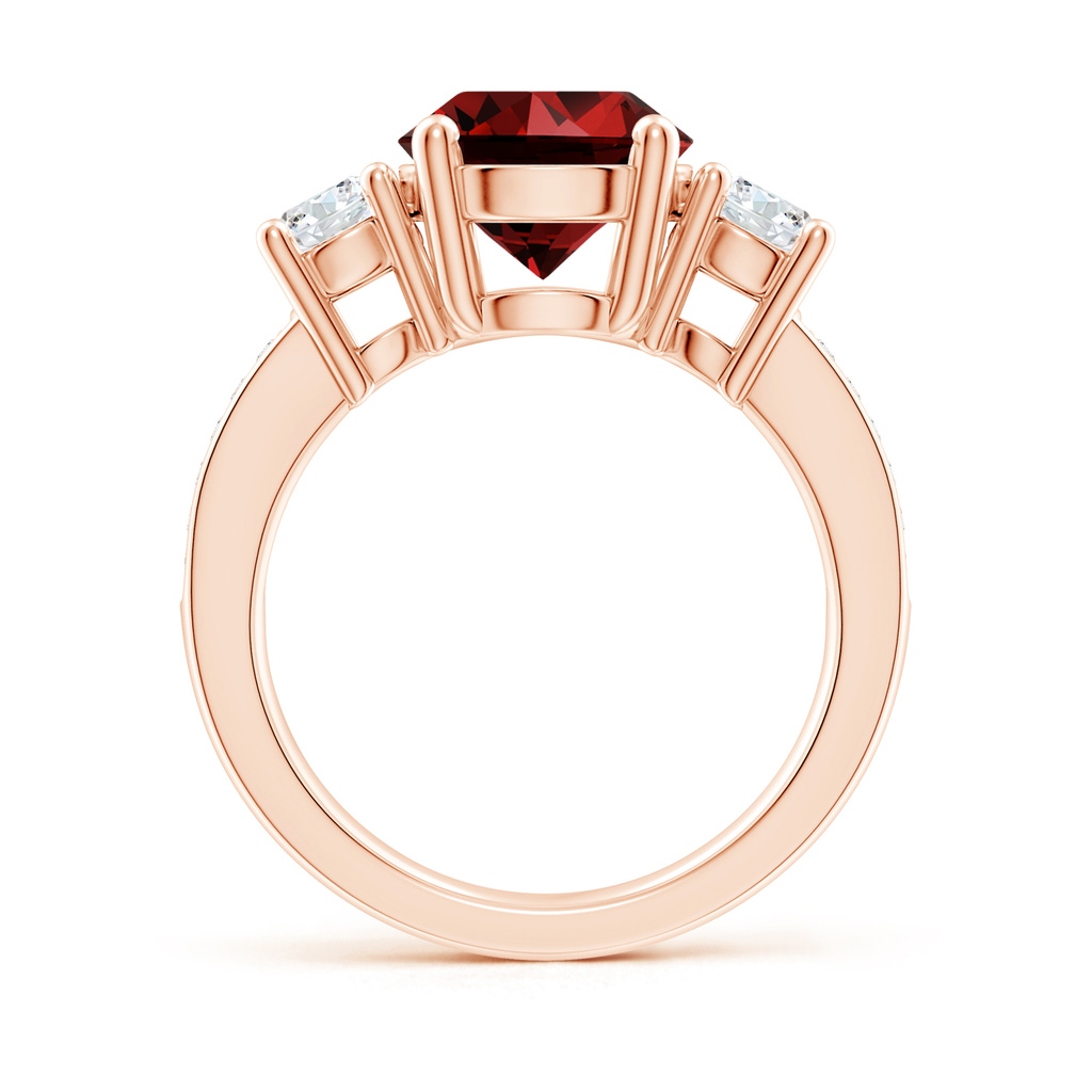 9mm Labgrown Lab-Grown Classic Three Stone Ruby and Diamond Ring in Rose Gold Side 199