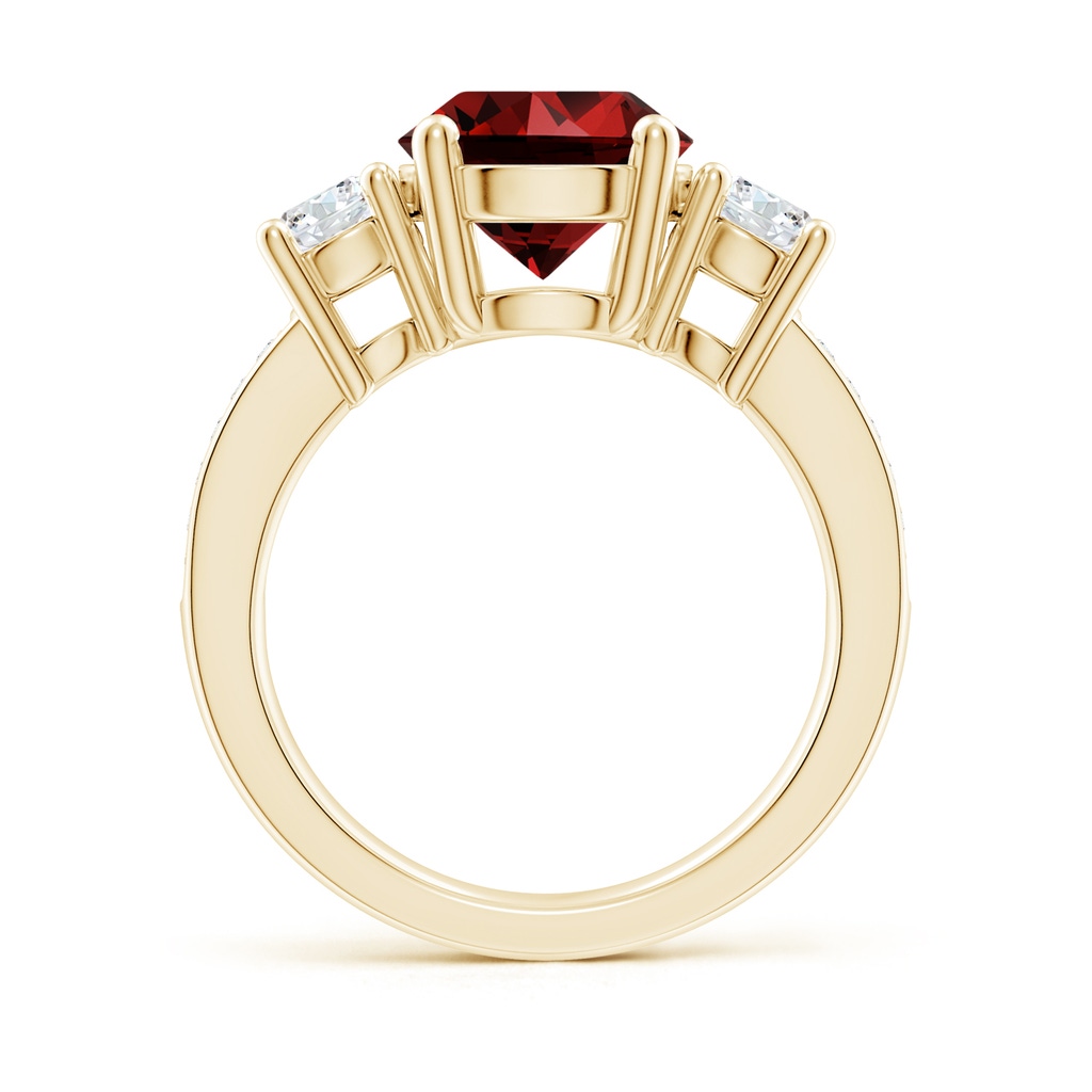 9mm Labgrown Lab-Grown Classic Three Stone Ruby and Diamond Ring in Yellow Gold - side 199