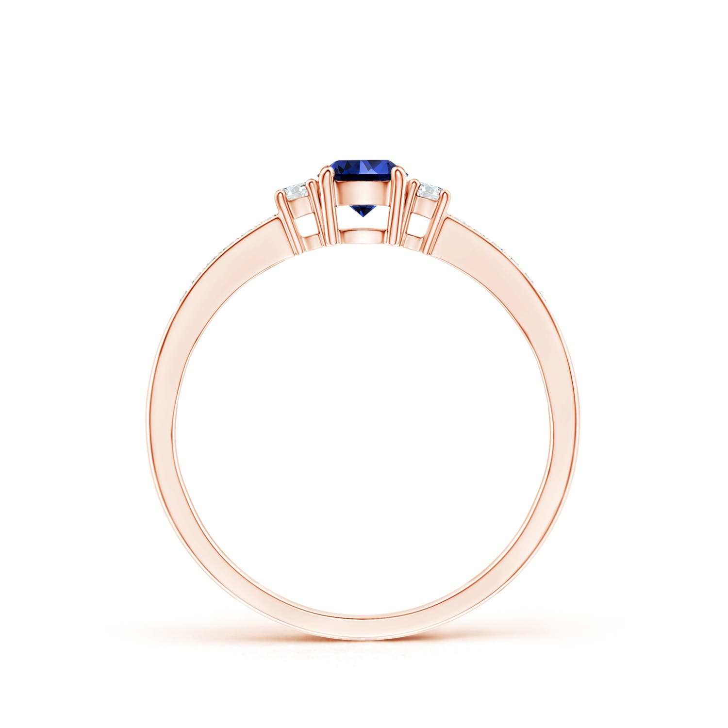 Premium - Lab-Grown Blue Sapphire / 0.46 CT / 14 KT Rose Gold