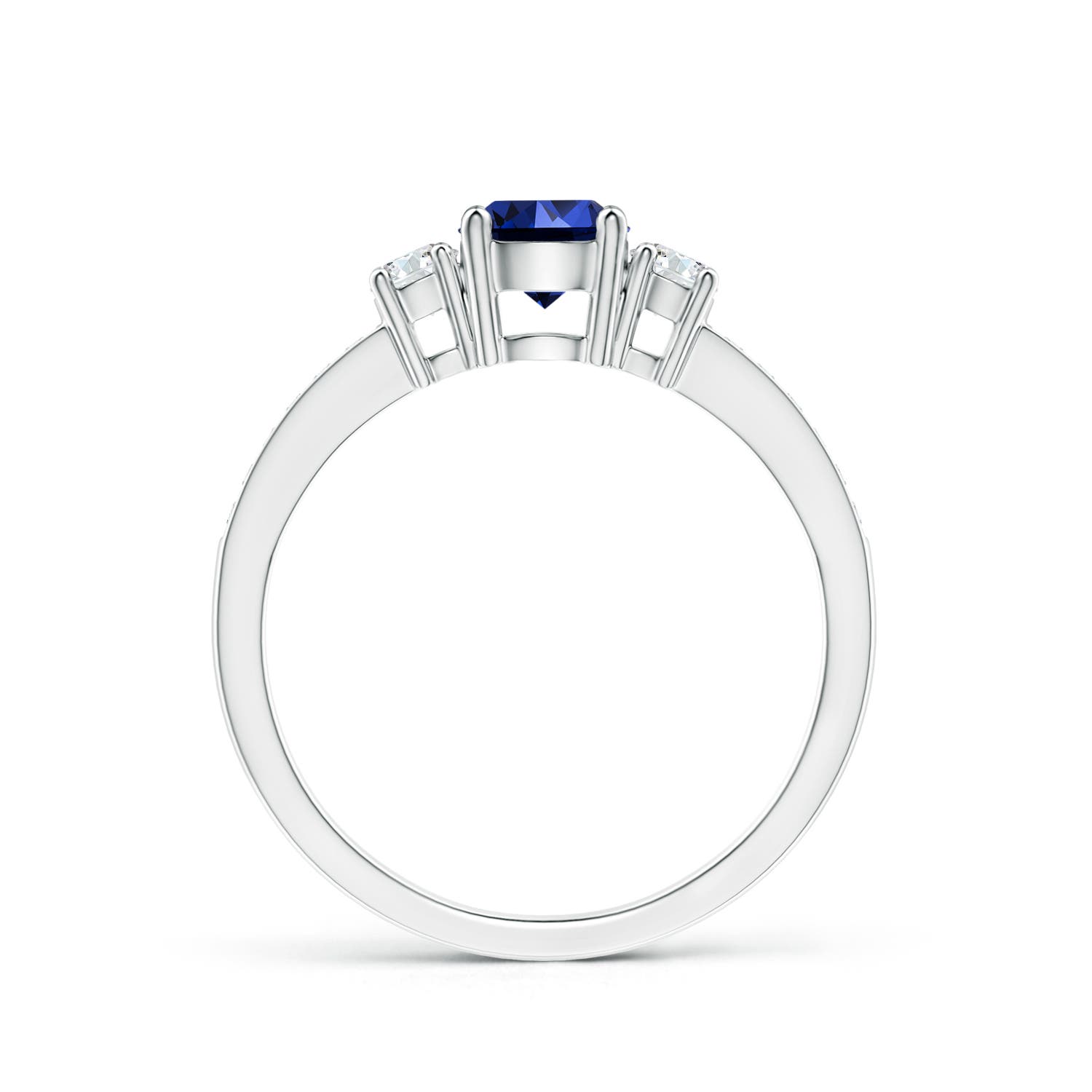 Premium - Lab-Grown Blue Sapphire / 0.81 CT / 14 KT White Gold