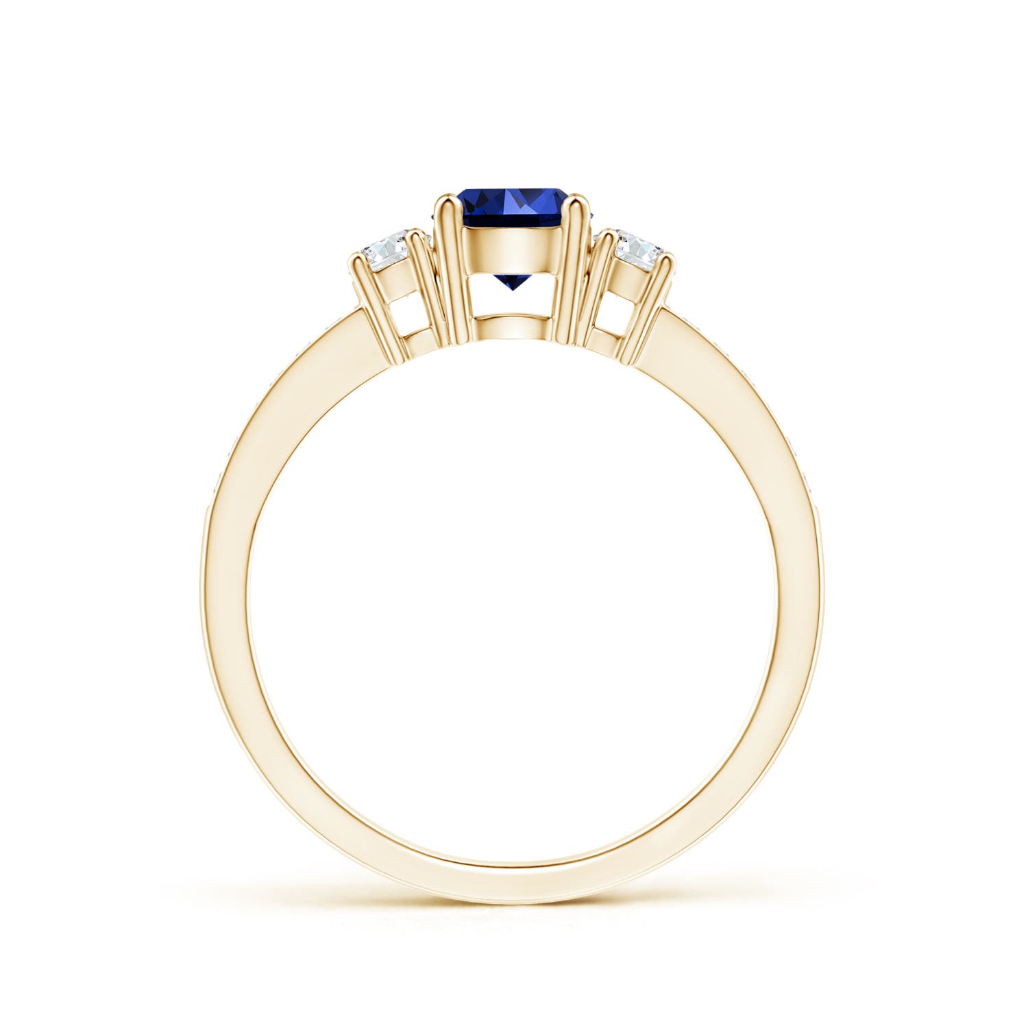 Premium - Lab-Grown Blue Sapphire / 0.81 CT / 14 KT Yellow Gold