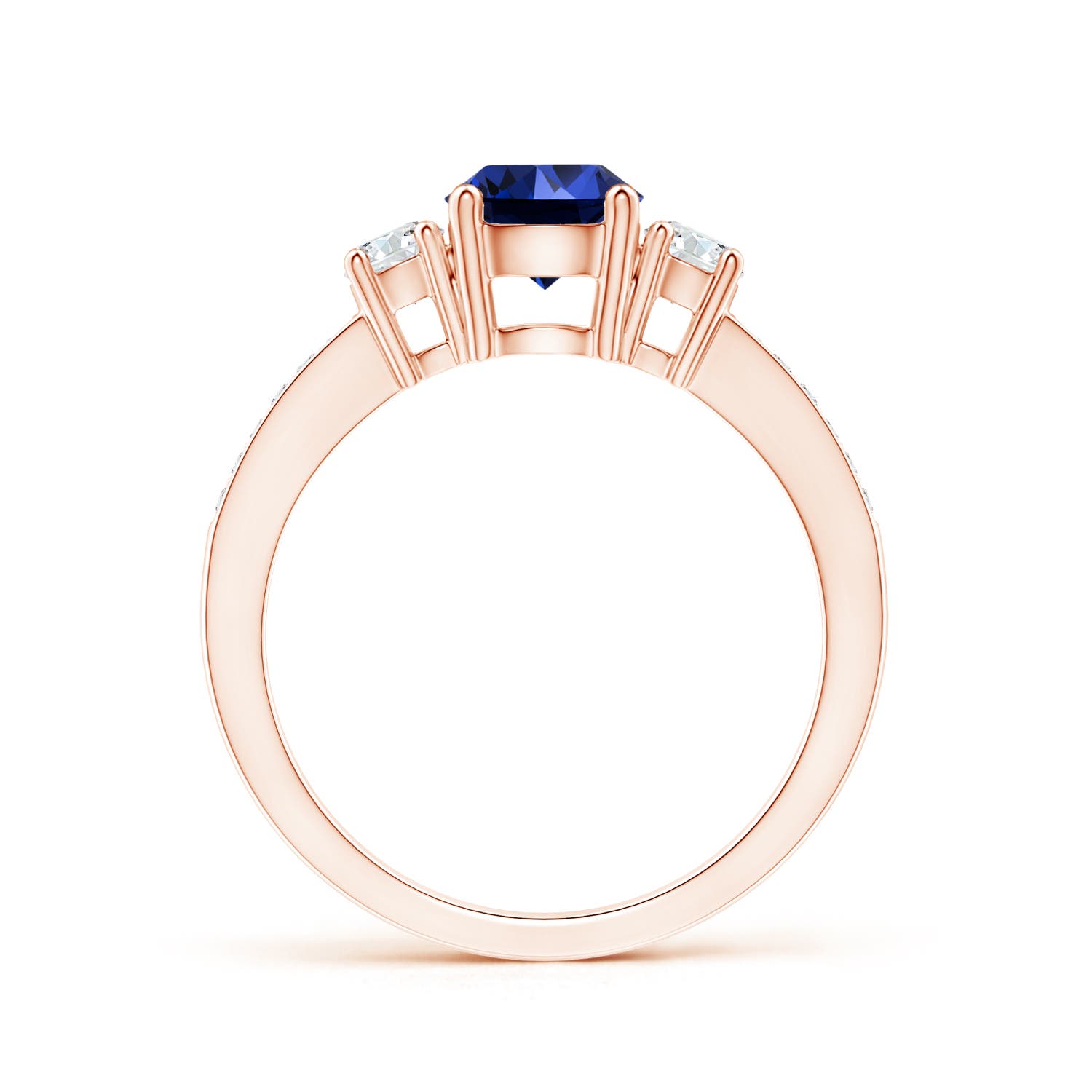 Premium - Lab-Grown Blue Sapphire / 1.31 CT / 14 KT Rose Gold