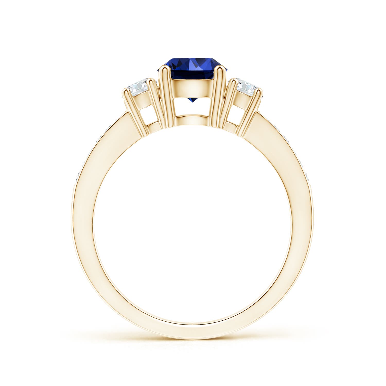 Premium - Lab-Grown Blue Sapphire / 1.31 CT / 14 KT Yellow Gold