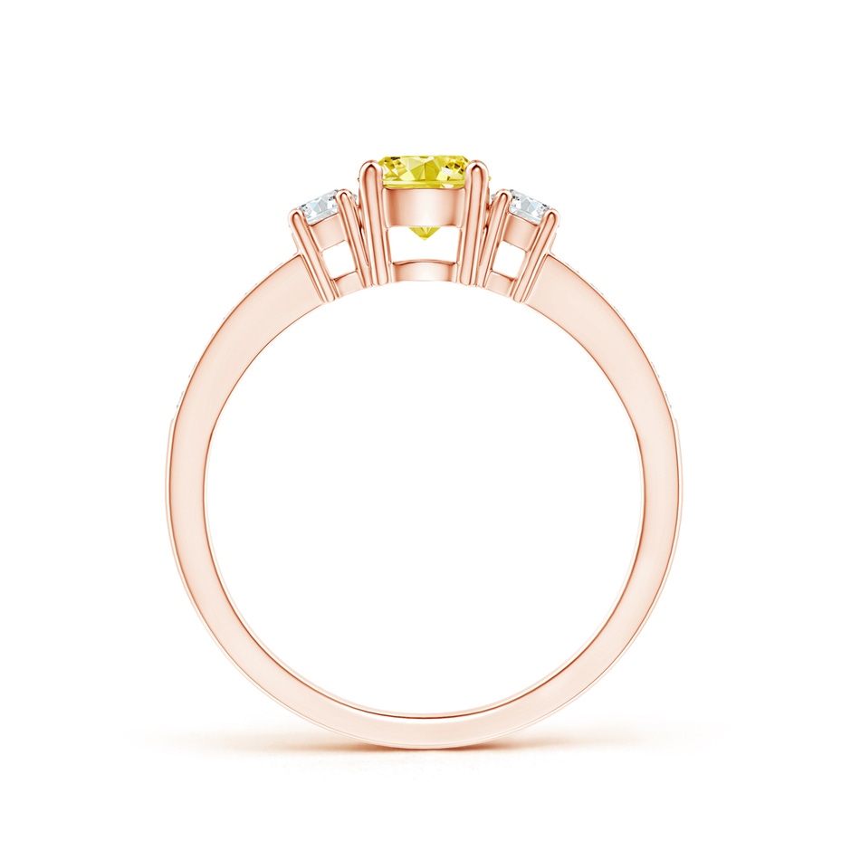 5mm Labgrown Classic Three Stone Lab-Grown Fancy Intense Yellow and White Diamond Ring in Rose Gold side 199