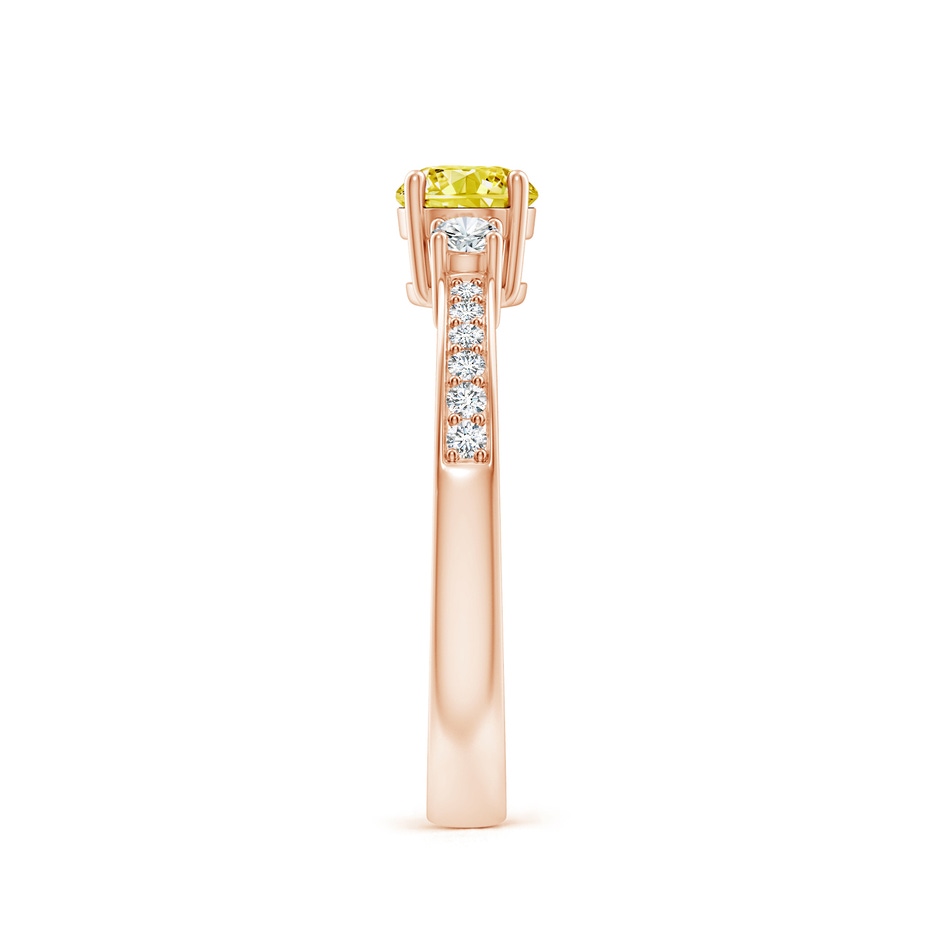 5mm Labgrown Classic Three Stone Lab-Grown Fancy Intense Yellow and White Diamond Ring in Rose Gold side 299