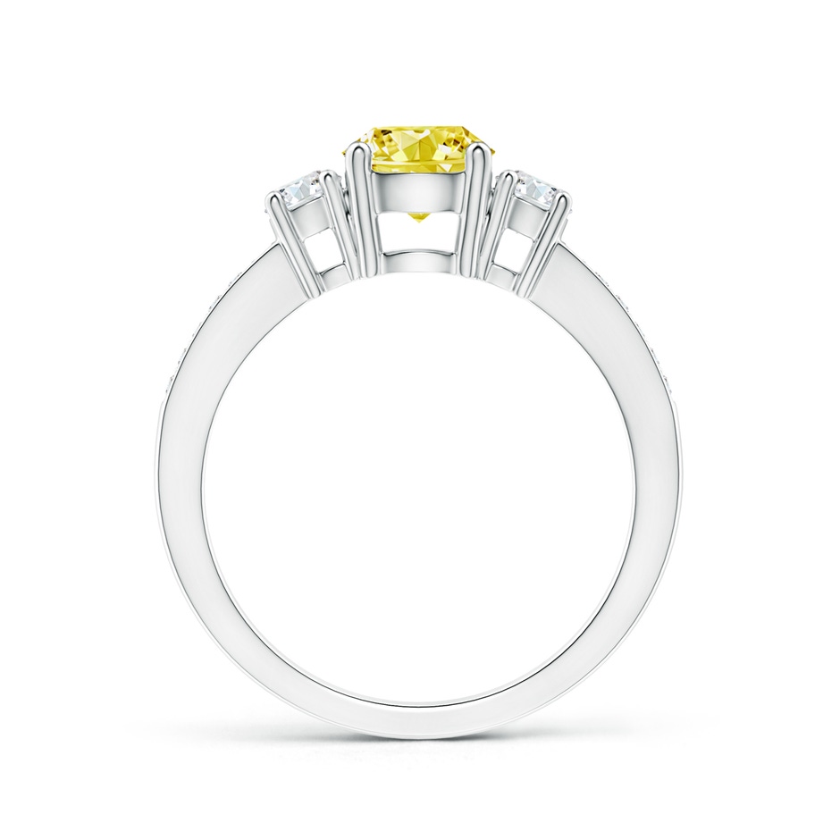 6mm Labgrown Classic Three Stone Lab-Grown Fancy Intense Yellow and White Diamond Ring in S999 Silver side 199