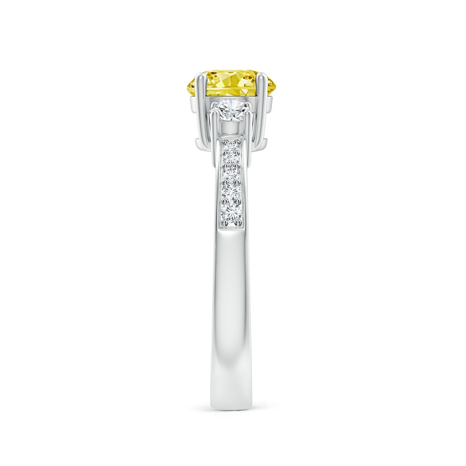 6mm Labgrown Classic Three Stone Lab-Grown Fancy Intense Yellow and White Diamond Ring in S999 Silver side 299