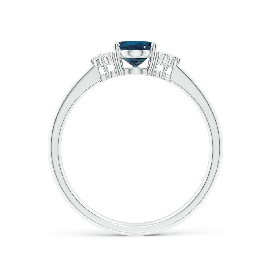7x5mm Labgrown Tapered Shank Oval Lab-Grown Alexandrite Ring with Trio Diamond Accent in P950 Platinum side 199