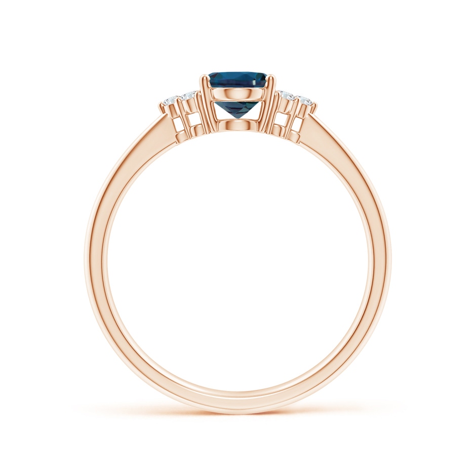 7x5mm Labgrown Tapered Shank Oval Lab-Grown Alexandrite Ring with Trio Diamond Accent in Rose Gold side 199