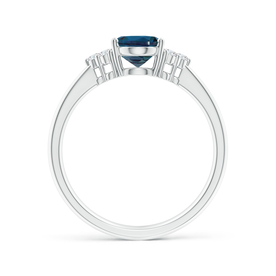 8x6mm Labgrown Tapered Shank Oval Lab-Grown Alexandrite Ring with Trio Diamond Accent in P950 Platinum side 199