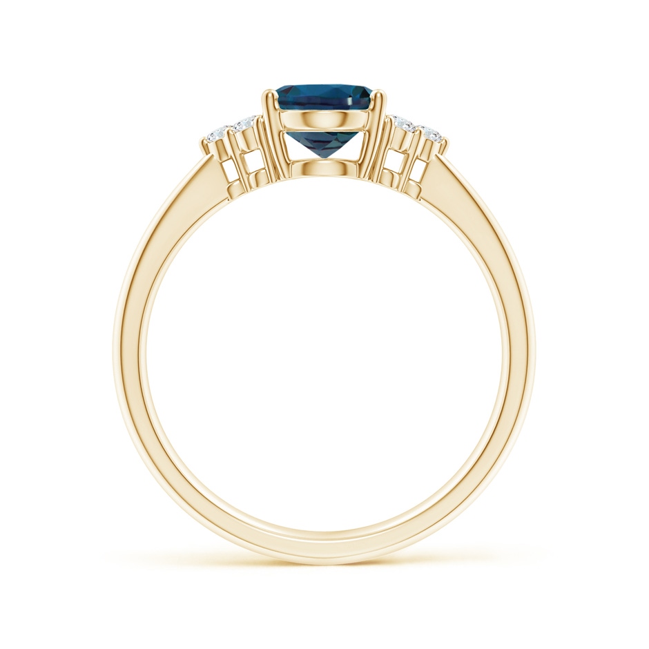 8x6mm Labgrown Tapered Shank Oval Lab-Grown Alexandrite Ring with Trio Diamond Accent in Yellow Gold side 199