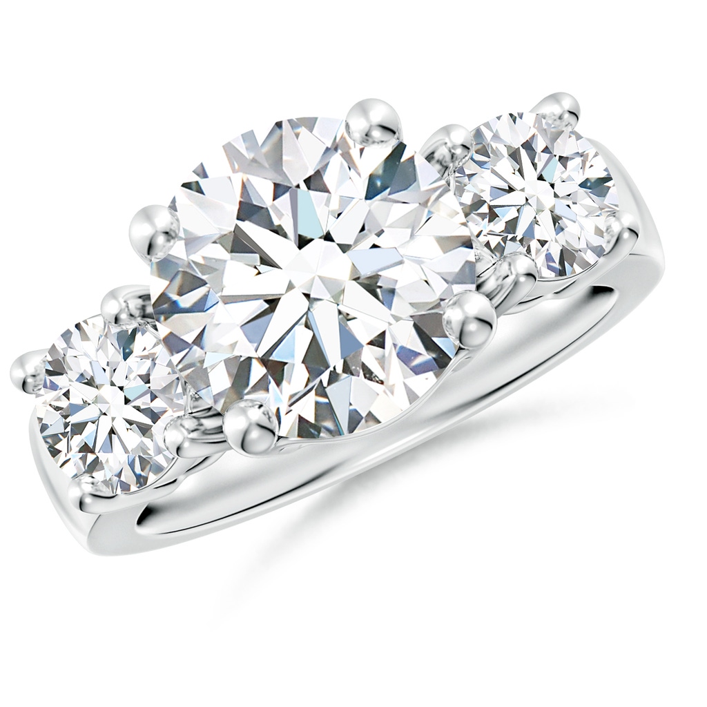 10.1mm FGVS Lab-Grown Classic Diamond Three Stone Engagement Ring in P950 Platinum