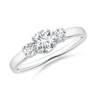 5mm FGVS Lab-Grown Classic Diamond Three Stone Engagement Ring in S999 Silver