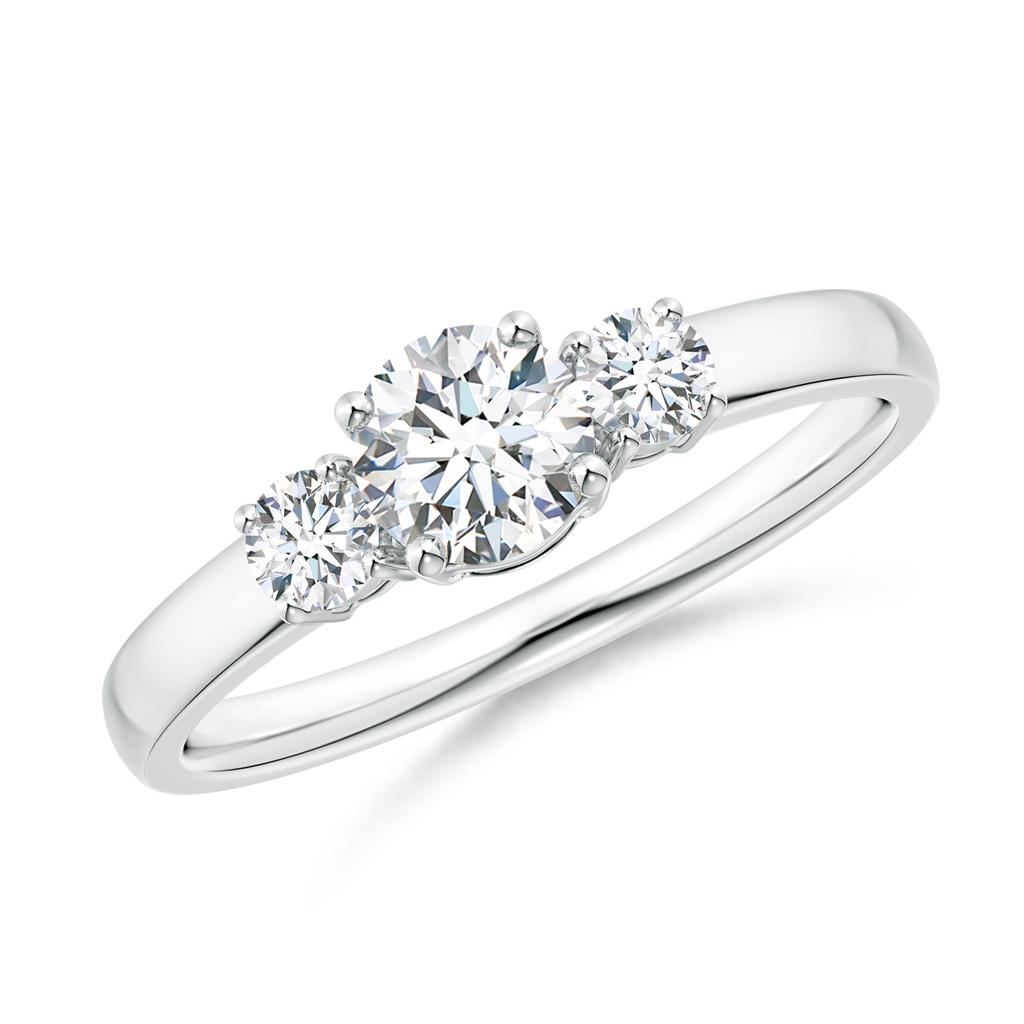 5mm FGVS Lab-Grown Classic Diamond Three Stone Engagement Ring in White Gold