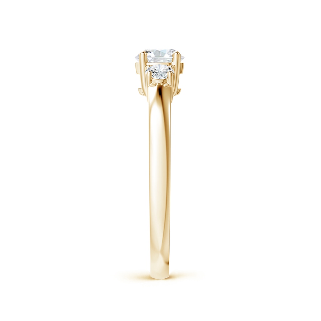 5mm FGVS Lab-Grown Classic Diamond Three Stone Engagement Ring in Yellow Gold Side 299