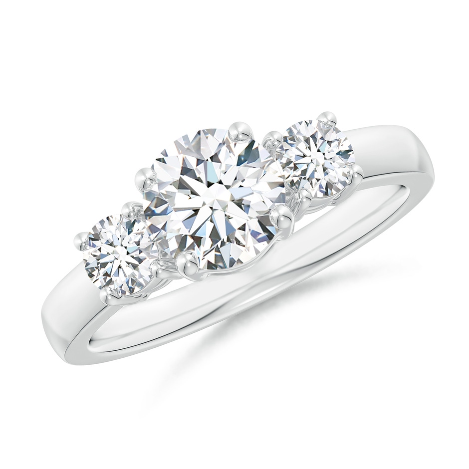 6.4mm FGVS Lab-Grown Classic Diamond Three Stone Engagement Ring in S999 Silver 