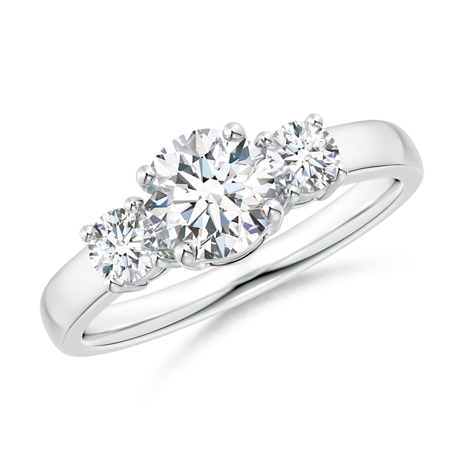 6mm FGVS Lab-Grown Classic Diamond Three Stone Engagement Ring in S999 Silver 