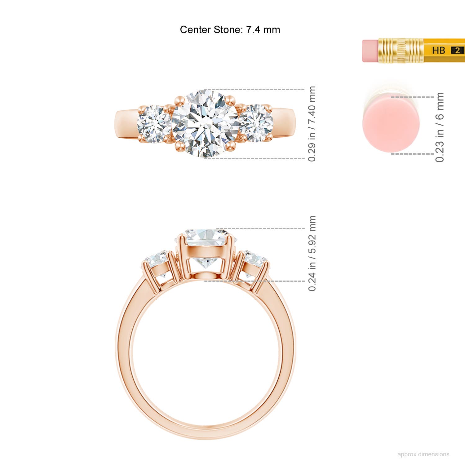 F-G, VS / 1.96 CT / 14 KT Rose Gold