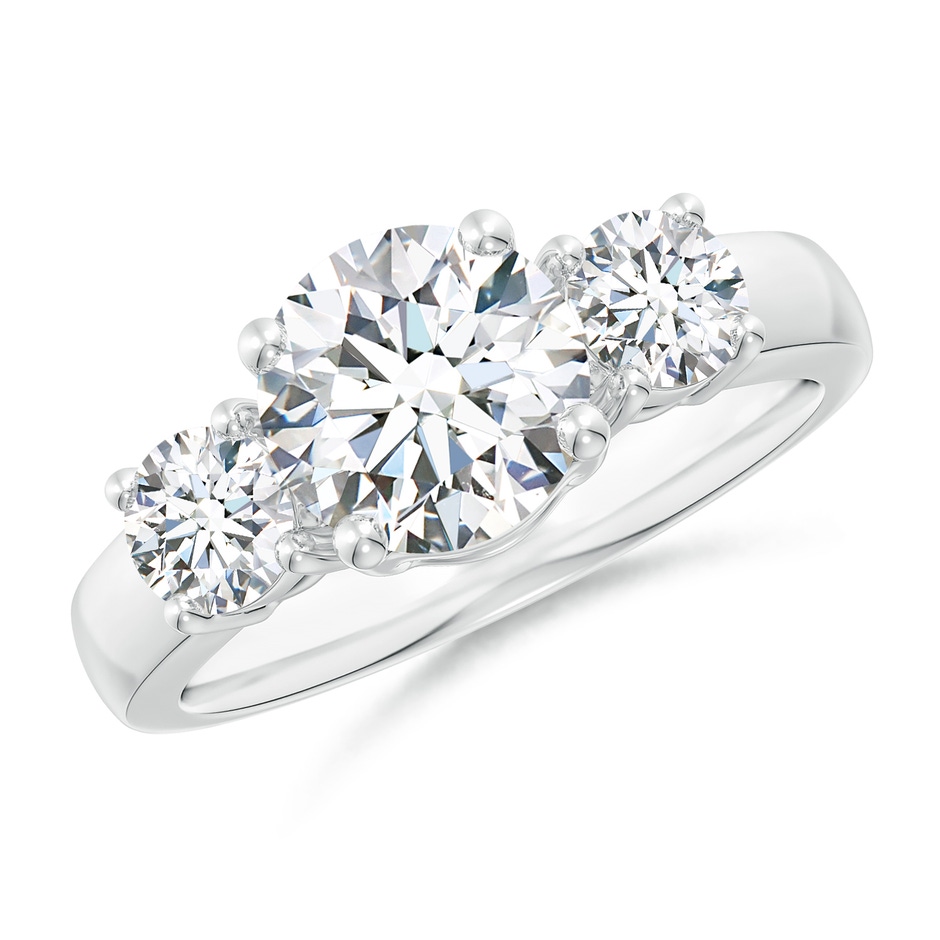 7.4mm FGVS Lab-Grown Classic Diamond Three Stone Engagement Ring in White Gold 