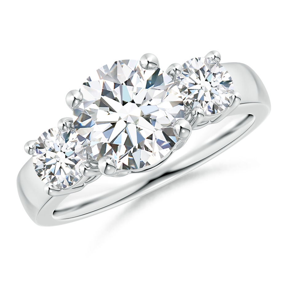 8.1mm FGVS Lab-Grown Classic Diamond Three Stone Engagement Ring in White Gold 