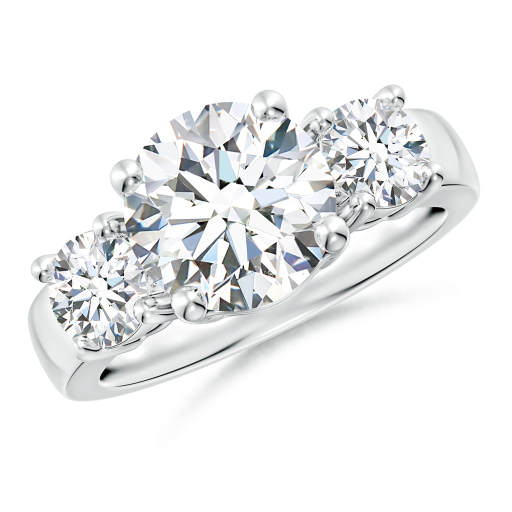 9.2mm FGVS Lab-Grown Classic Diamond Three Stone Engagement Ring in P950 Platinum