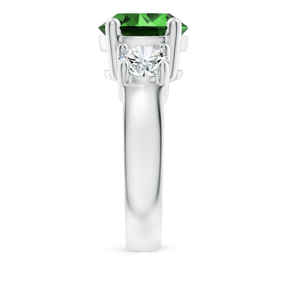 10mm Labgrown Lab-Grown Classic Emerald and Lab Diamond Three Stone Engagement Ring in P950 Platinum side 299