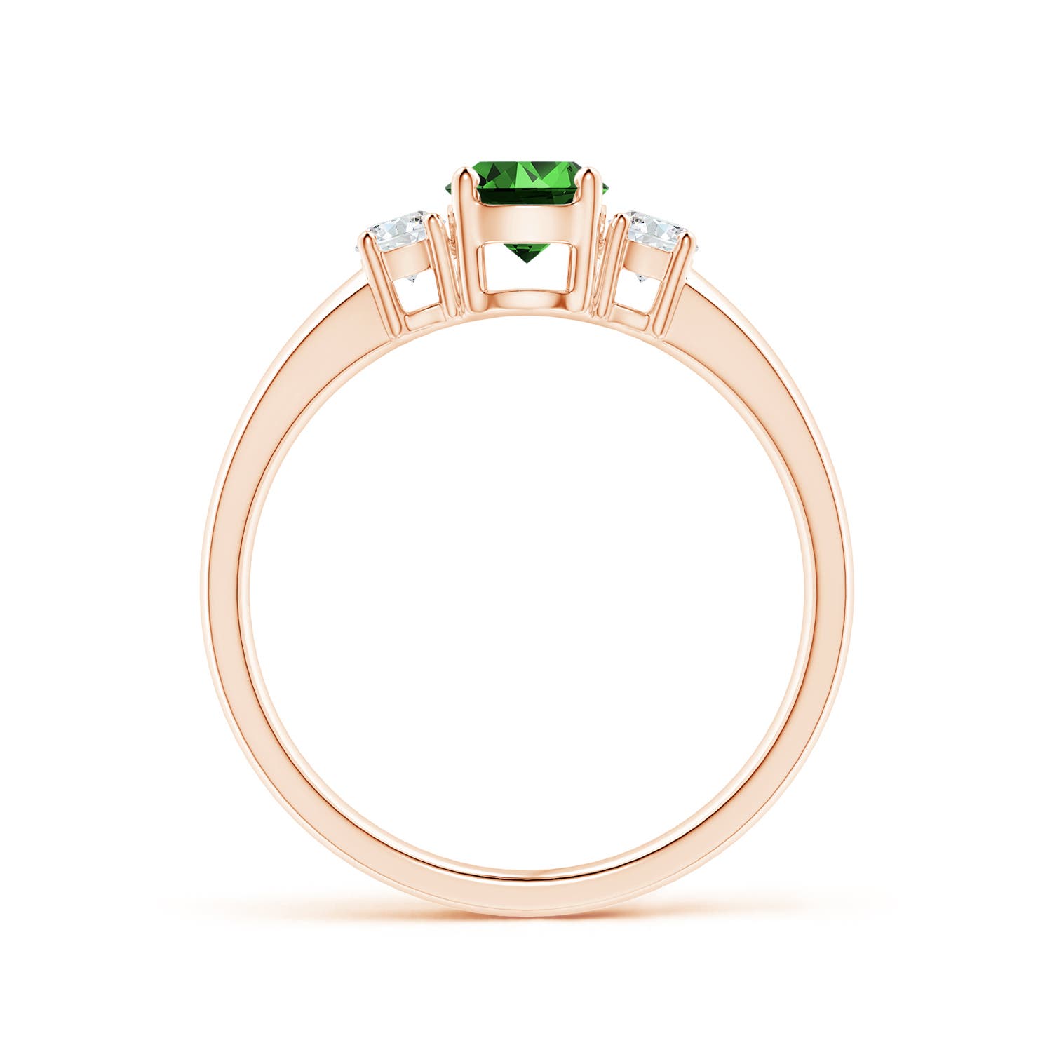 Premium - Lab-Grown Emerald / 0.66 CT / 14 KT Rose Gold