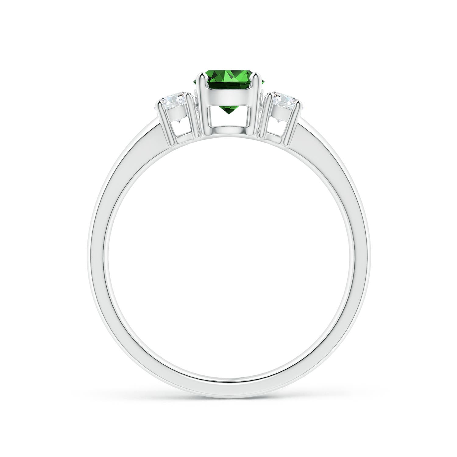 Premium - Lab-Grown Emerald / 0.66 CT / 14 KT White Gold