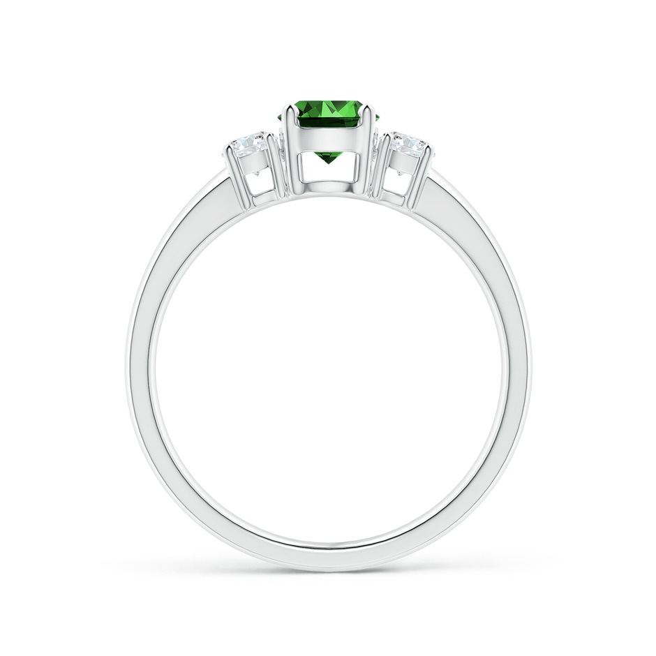 5mm Labgrown Lab-Grown Classic Emerald and Lab Diamond Three Stone Engagement Ring in White Gold side 199
