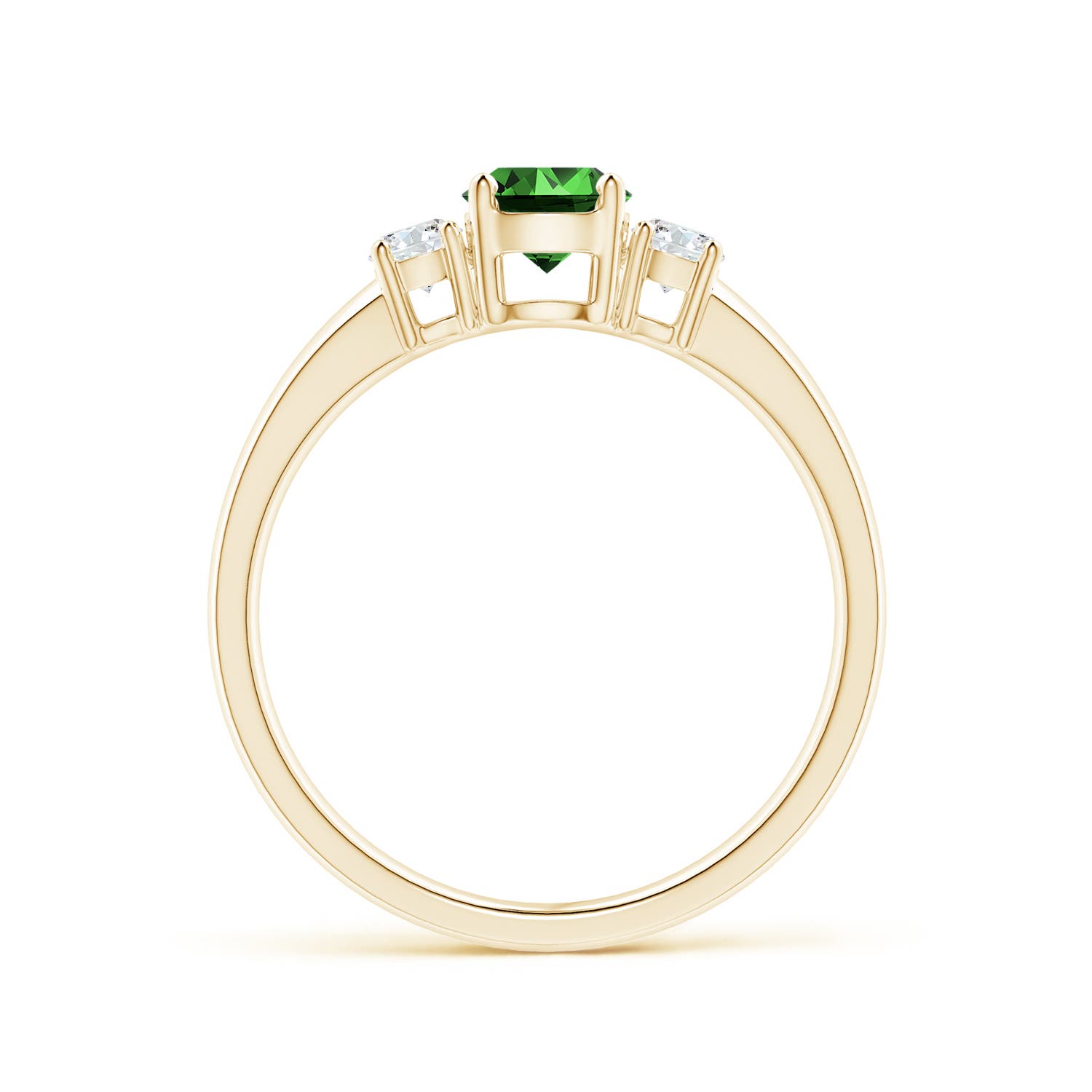 Premium - Lab-Grown Emerald / 0.66 CT / 14 KT Yellow Gold