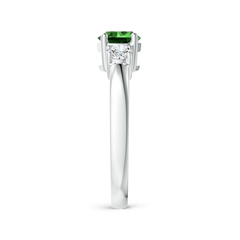 6mm Labgrown Lab-Grown Classic Emerald and Lab Diamond Three Stone Engagement Ring in P950 Platinum side 299
