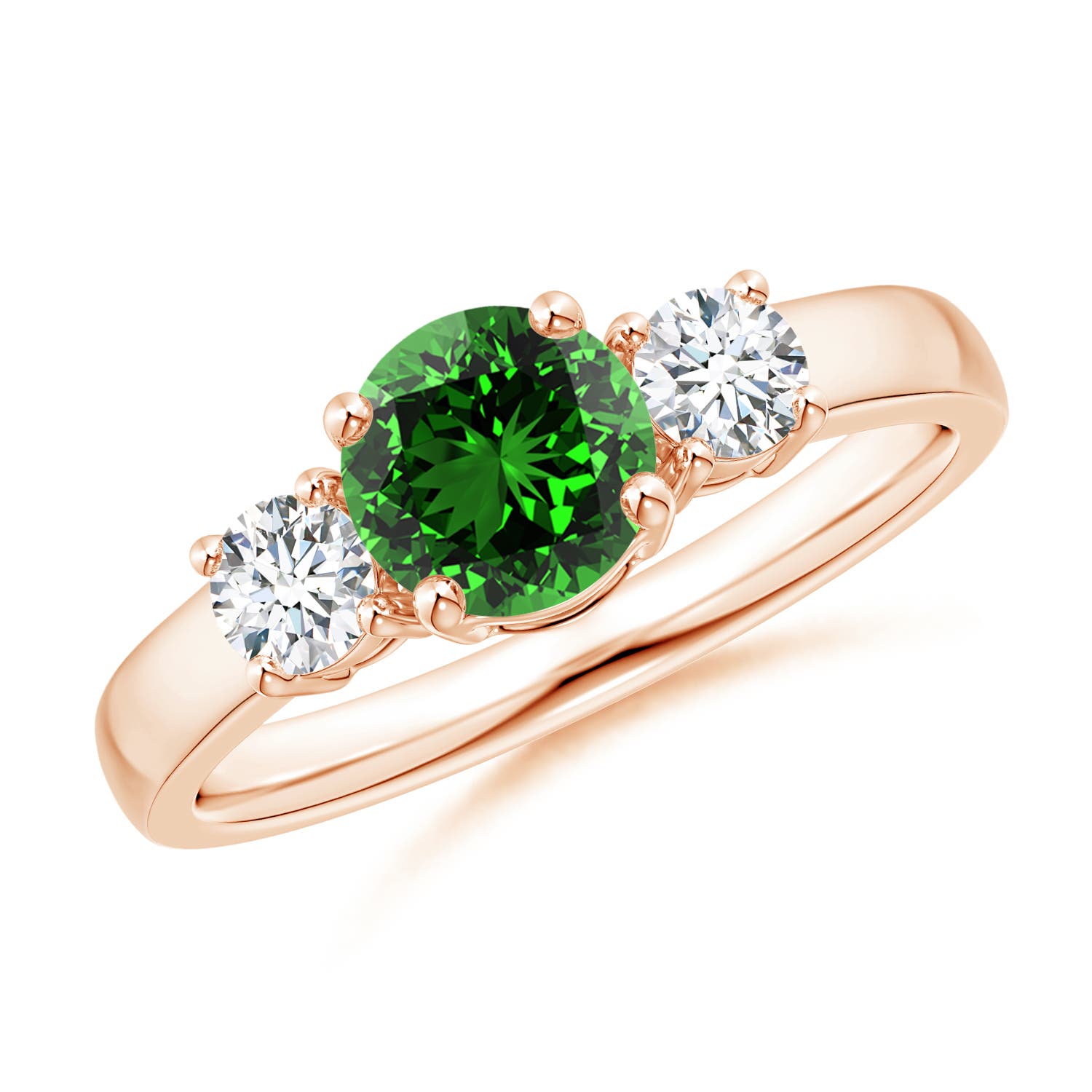 Premium - Lab-Grown Emerald / 1.07 CT / 14 KT Rose Gold