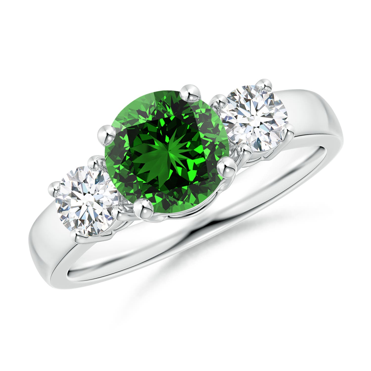 Premium - Lab-Grown Emerald / 1.66 CT / 14 KT White Gold