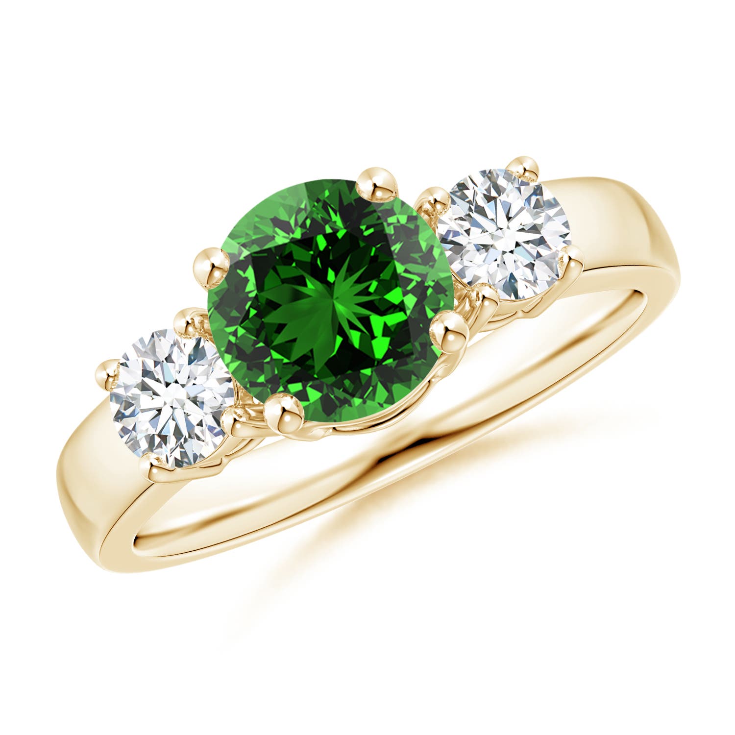 Premium - Lab-Grown Emerald / 1.66 CT / 14 KT Yellow Gold