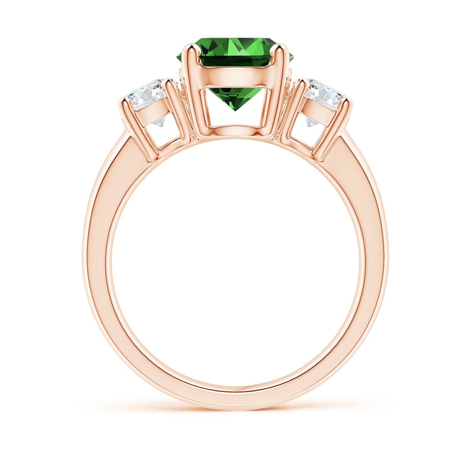 Premium - Lab-Grown Emerald / 2.45 CT / 14 KT Rose Gold