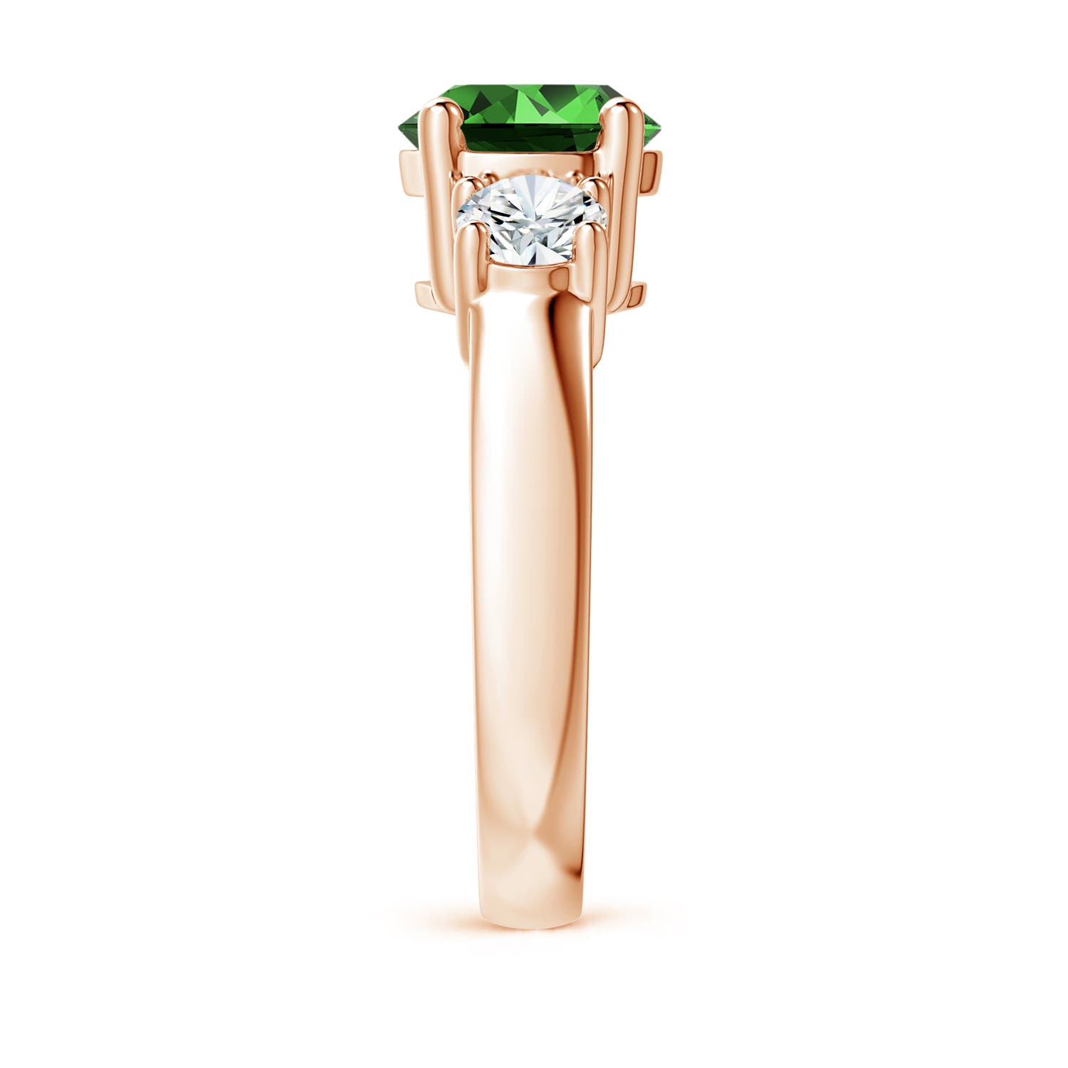 Premium - Lab-Grown Emerald / 2.45 CT / 14 KT Rose Gold