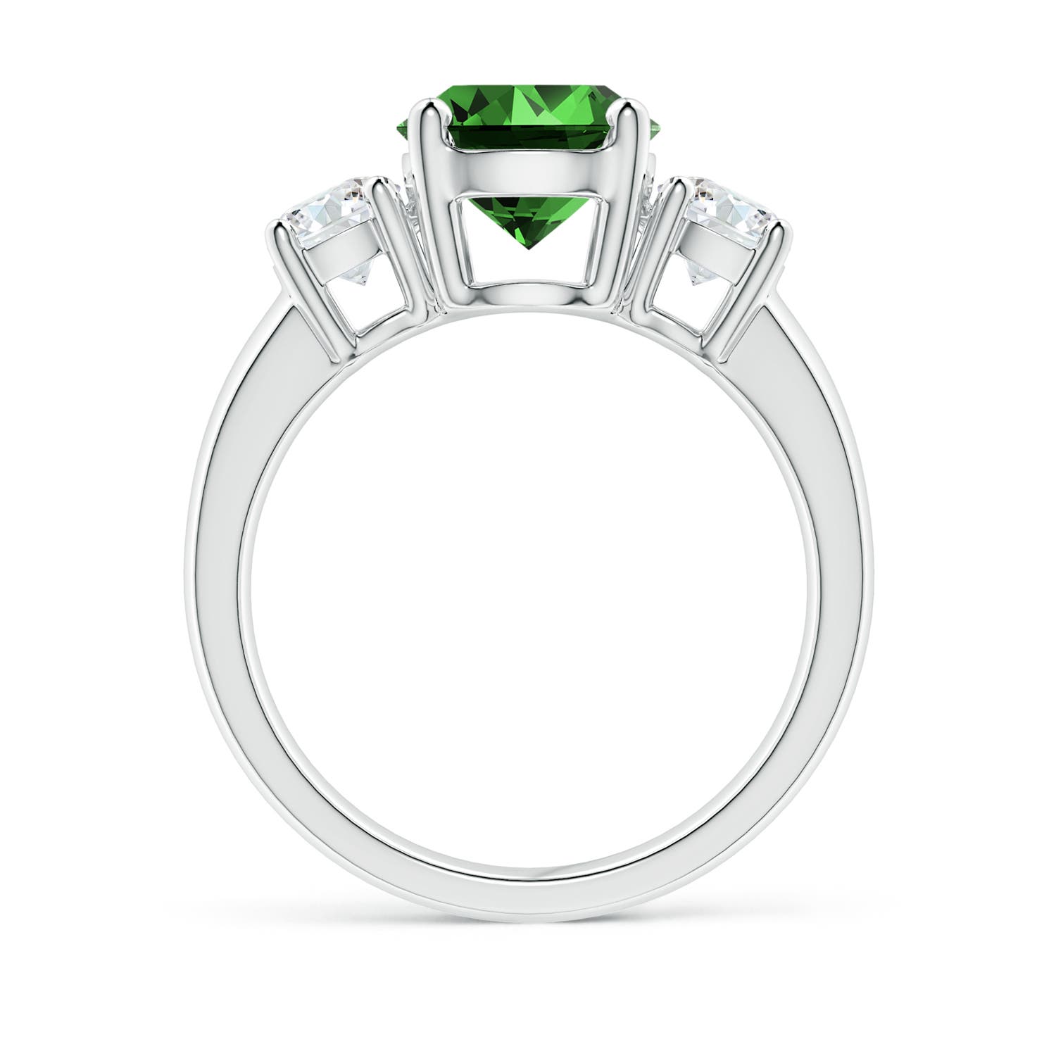 Premium - Lab-Grown Emerald / 2.45 CT / 14 KT White Gold