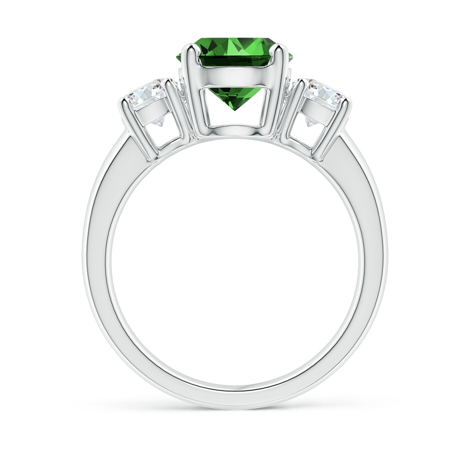 8mm Labgrown Lab-Grown Classic Emerald and Lab Diamond Three Stone Engagement Ring in White Gold side 199