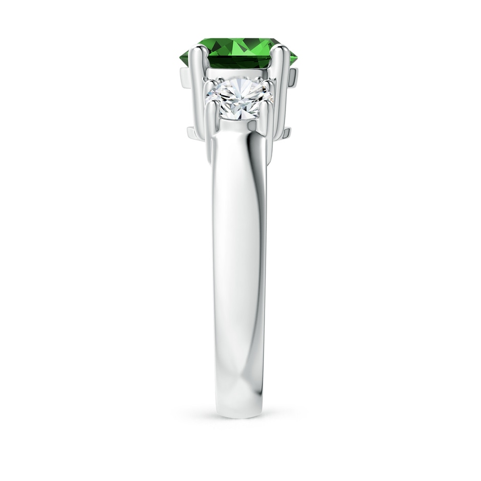 8mm Labgrown Lab-Grown Classic Emerald and Lab Diamond Three Stone Engagement Ring in White Gold side 299