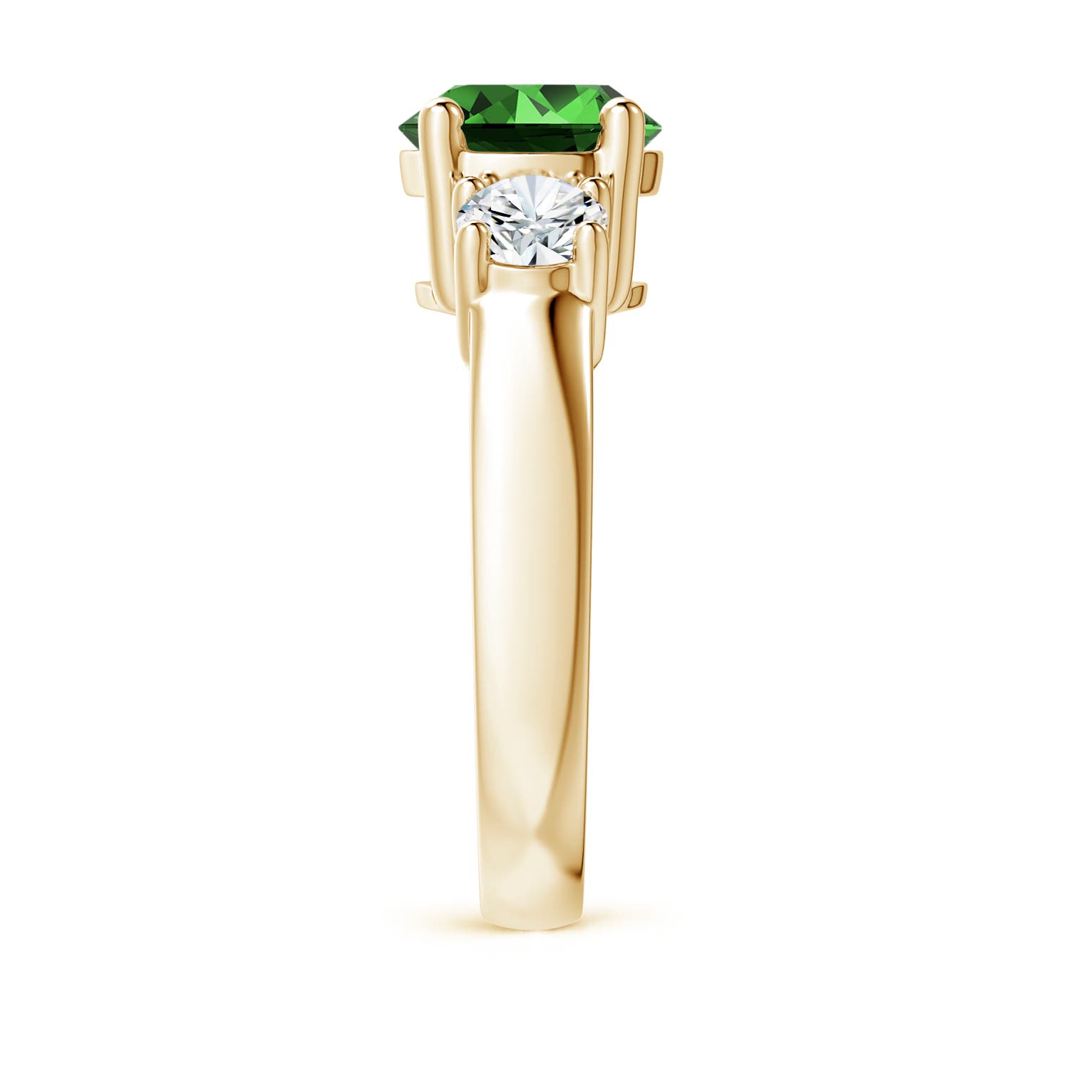 Premium - Lab-Grown Emerald / 2.45 CT / 14 KT Yellow Gold